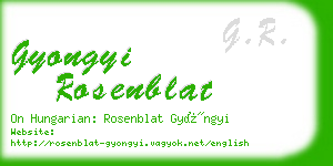 gyongyi rosenblat business card